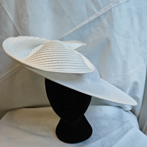 White big bow wide brim - wide, 40cm