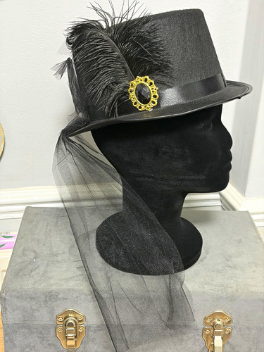 Steampunk black felt top - felt,
