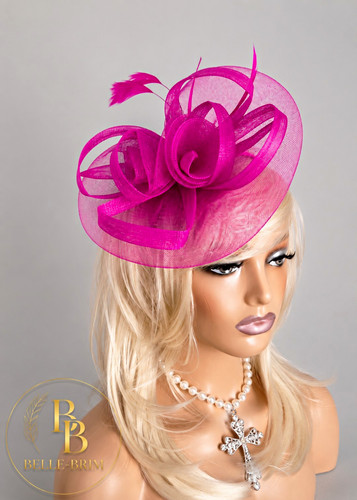 Hot pink fuchsia fascinator - hot,