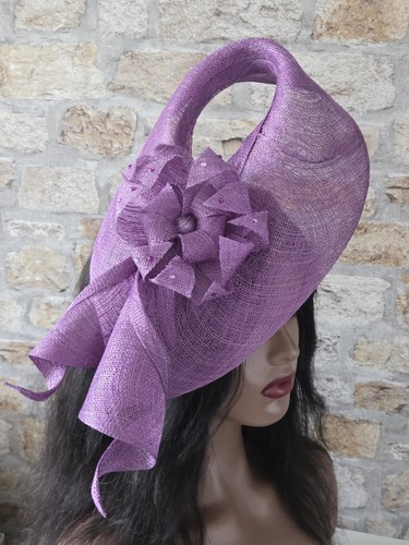 Purple sinamay wide - sinamay, brim