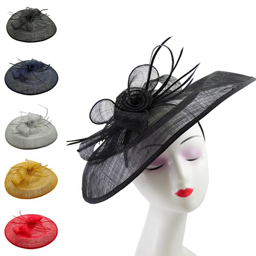 Large flower feather hair hat - hair,