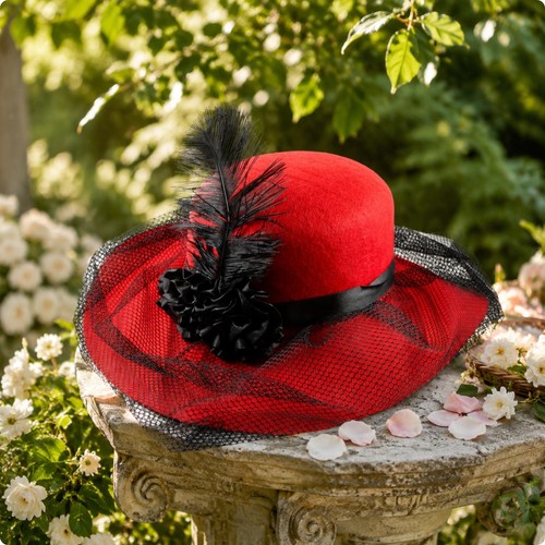 Floral feather fascinator hat - feather,