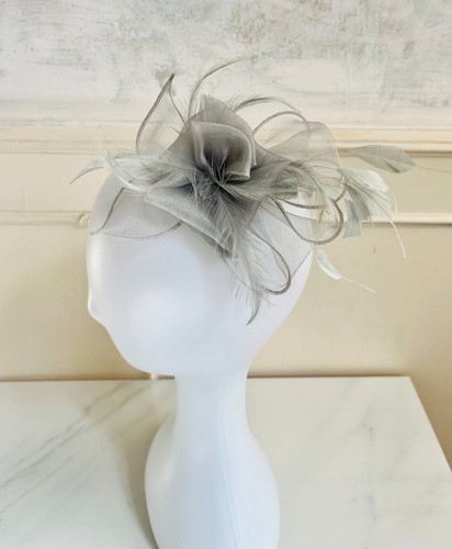 Silver grey feather mesh - feather,