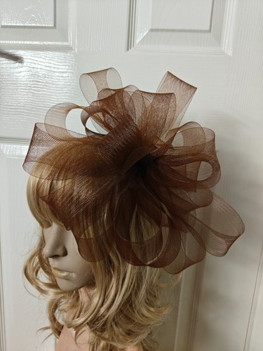 Chocolate brown fascinator - brown,