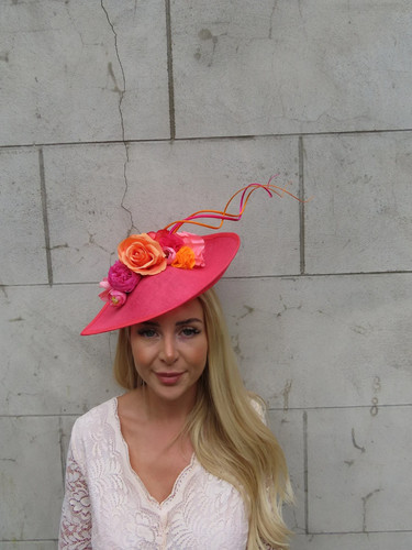 Large coral pink orange flower - large,