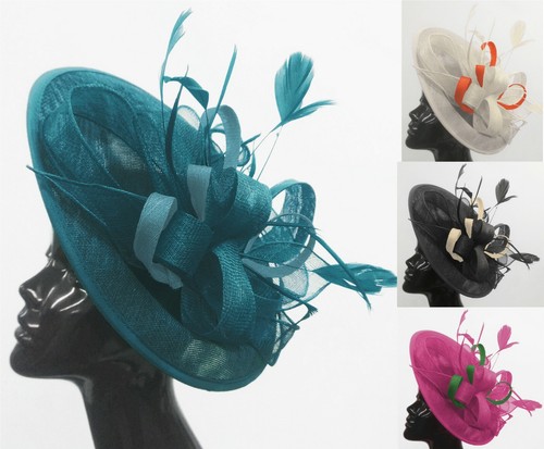 Big saucer sinamay headband - on,