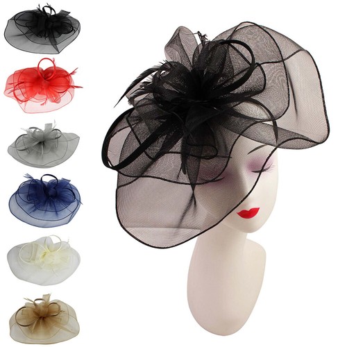 Large feather flower hair - flower,
