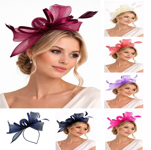 Flower feather hair - feather, hat