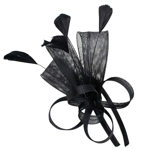 Black fascinator hat for women - fascinator,