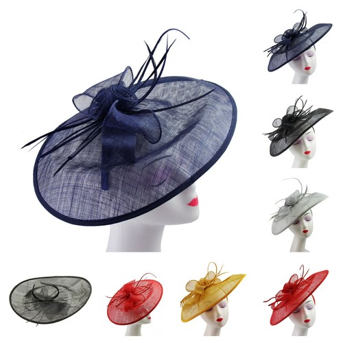 Large elegant feather hair hat - feather,