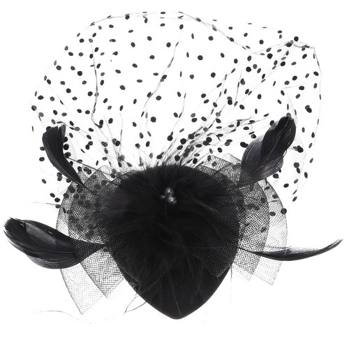 Black fabric metal fascinators - black,