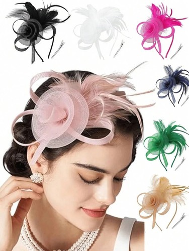 Flower feather hair - flower,
