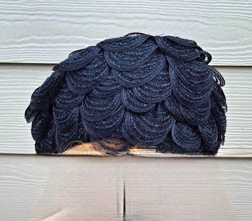 Black mesh flower cloche - mesh,