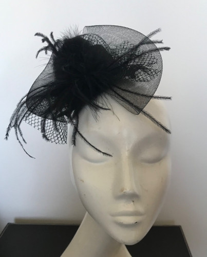 Black fascinator mini - black,
