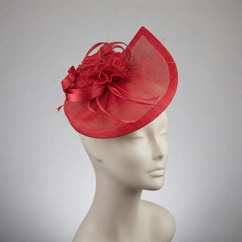 Red fascinator headband ascott - headband,