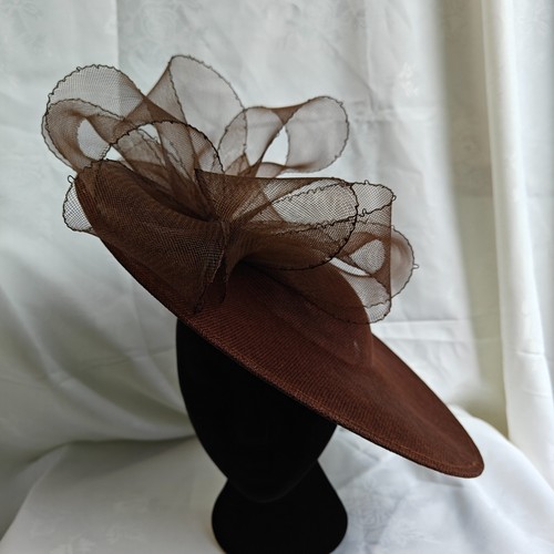 Brown flower wide brim - flower, 40cm