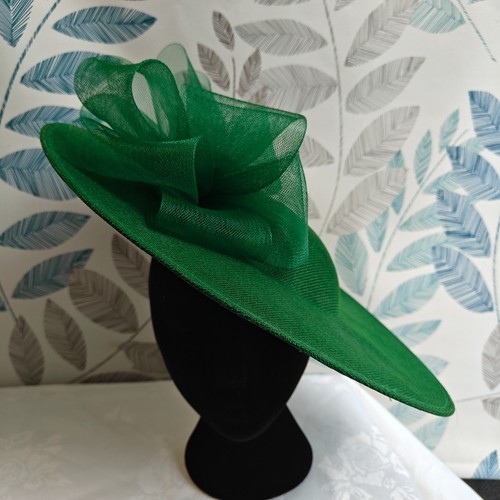Green bow flower wide brim - bow,