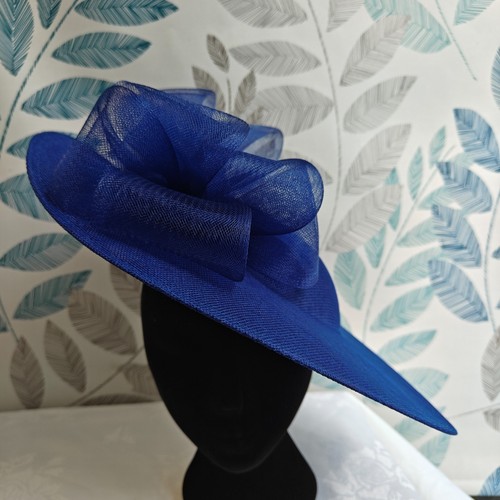 Royal blue bow - flower, wide