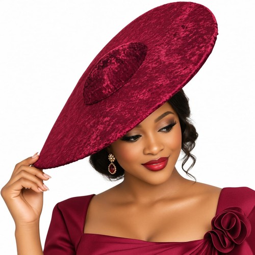 Wine velvet fascinator hat - velvet,