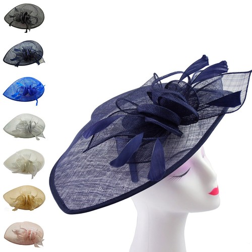 Large flower feather hair hat - hair,