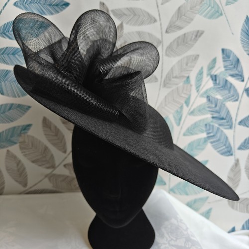 Black bow flower - black, wide