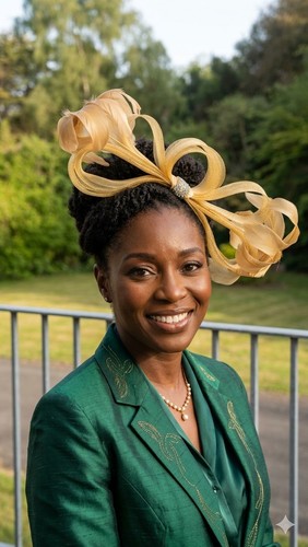 Gold luxury fascinator - luxury,