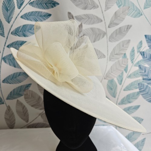 Ivory cream flower wide brim - ivory,