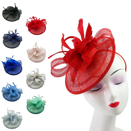 Flower feather hair hat - feather,