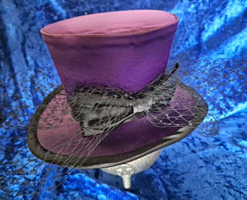 Purple mini top hat fascinator - hat,